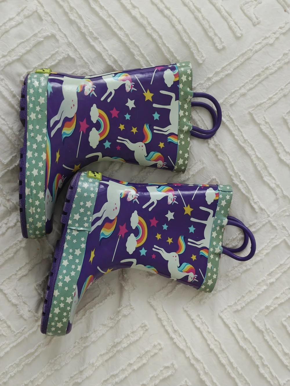 Kids Purple Unicorn Rain Boots Girls
